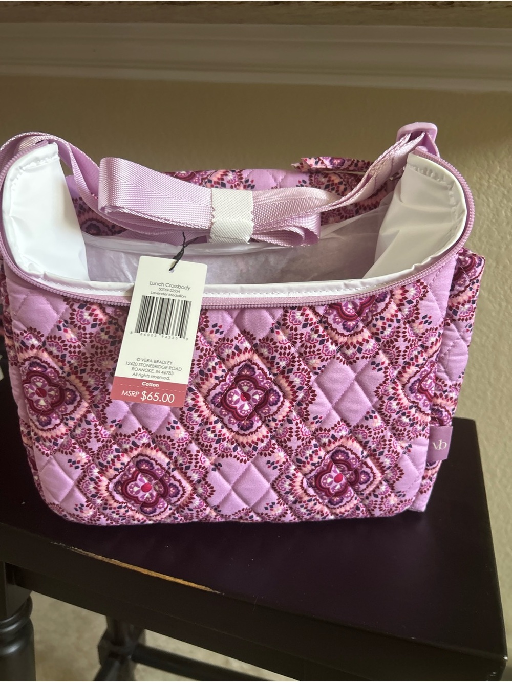 Vera Bradley Pink Quilted Backpack and lunch box Set - Picture 6 of 6